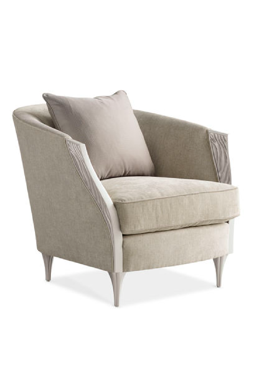 Carved Wood-Arm Lounge Chair | Caracole Cheryl | Caracole.eu.com