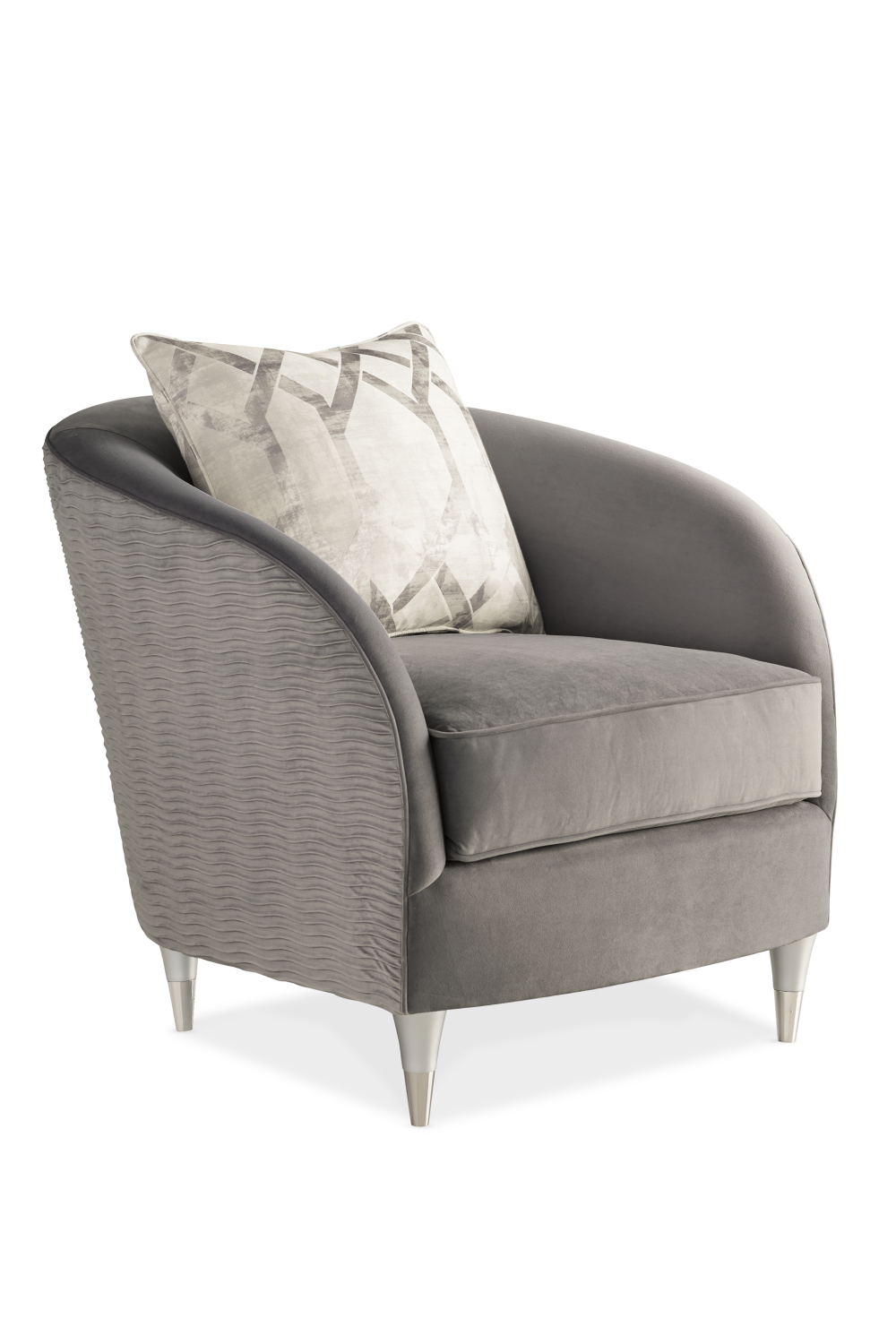 Gray Barrel Lounge Chair | Caracole Farrah | Caracole.eu.com