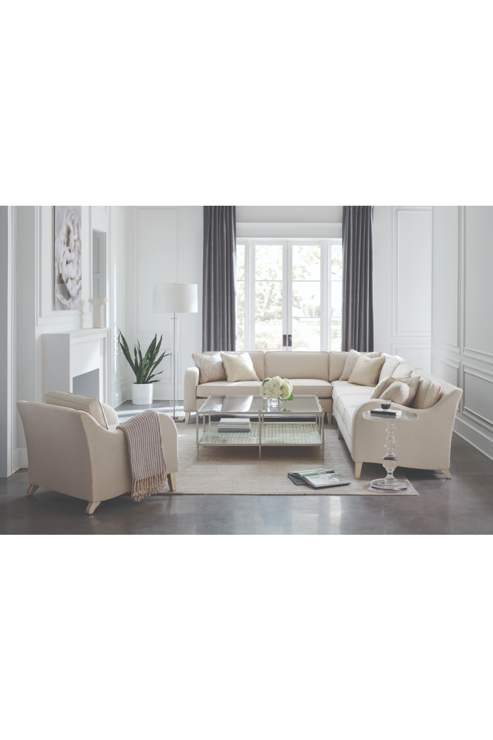 Cream Corner Sofa | Caracole Victoria | Caracole.eu.com