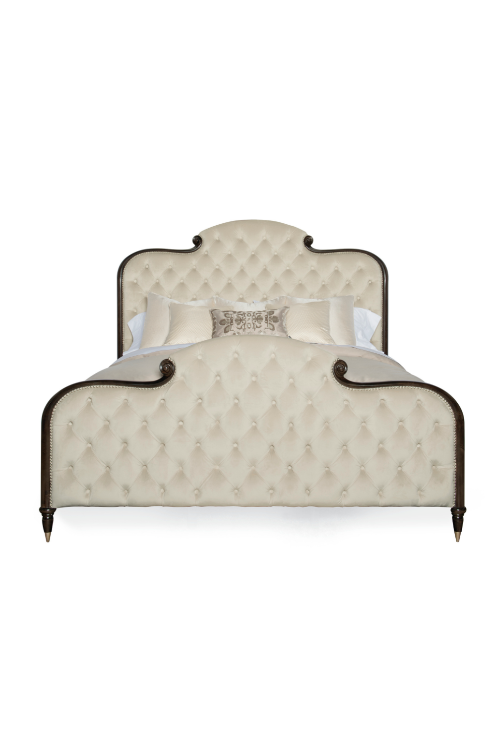 Cream Tufted Silk California King Bed | Caracole Everly | Caracole.eu.com