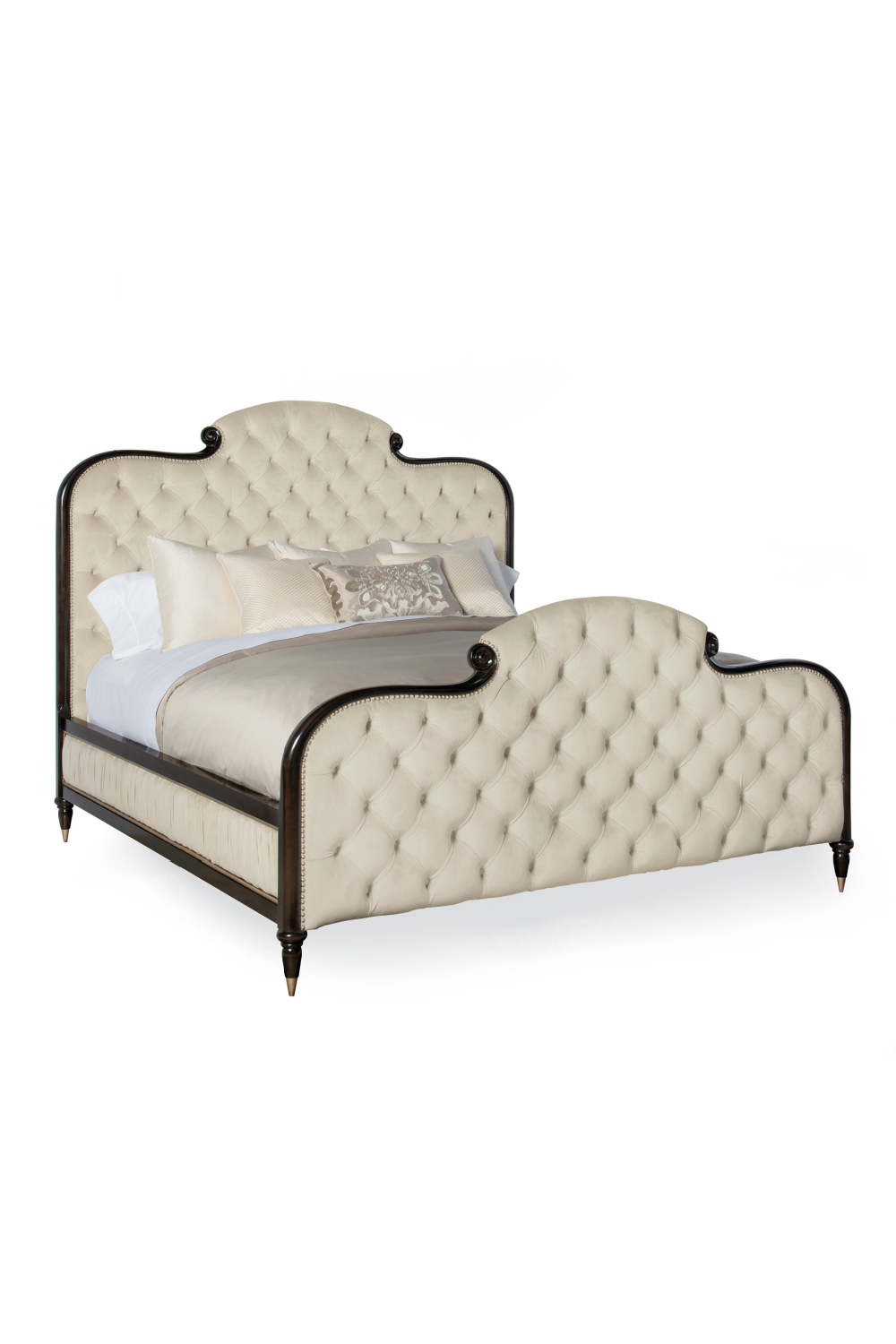 Cream Tufted Silk California King Bed | Caracole Everly | Caracole.eu.com