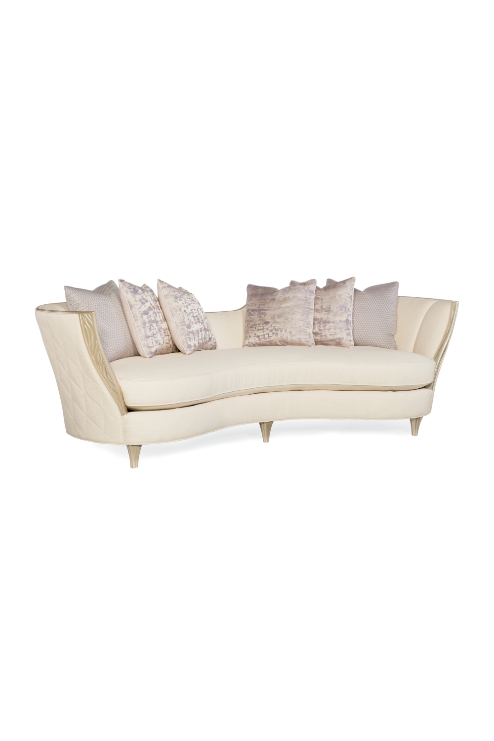 Cream Bouclé Modern Cabriole Sofa | Caracole Adela | Caracole.eu.com
