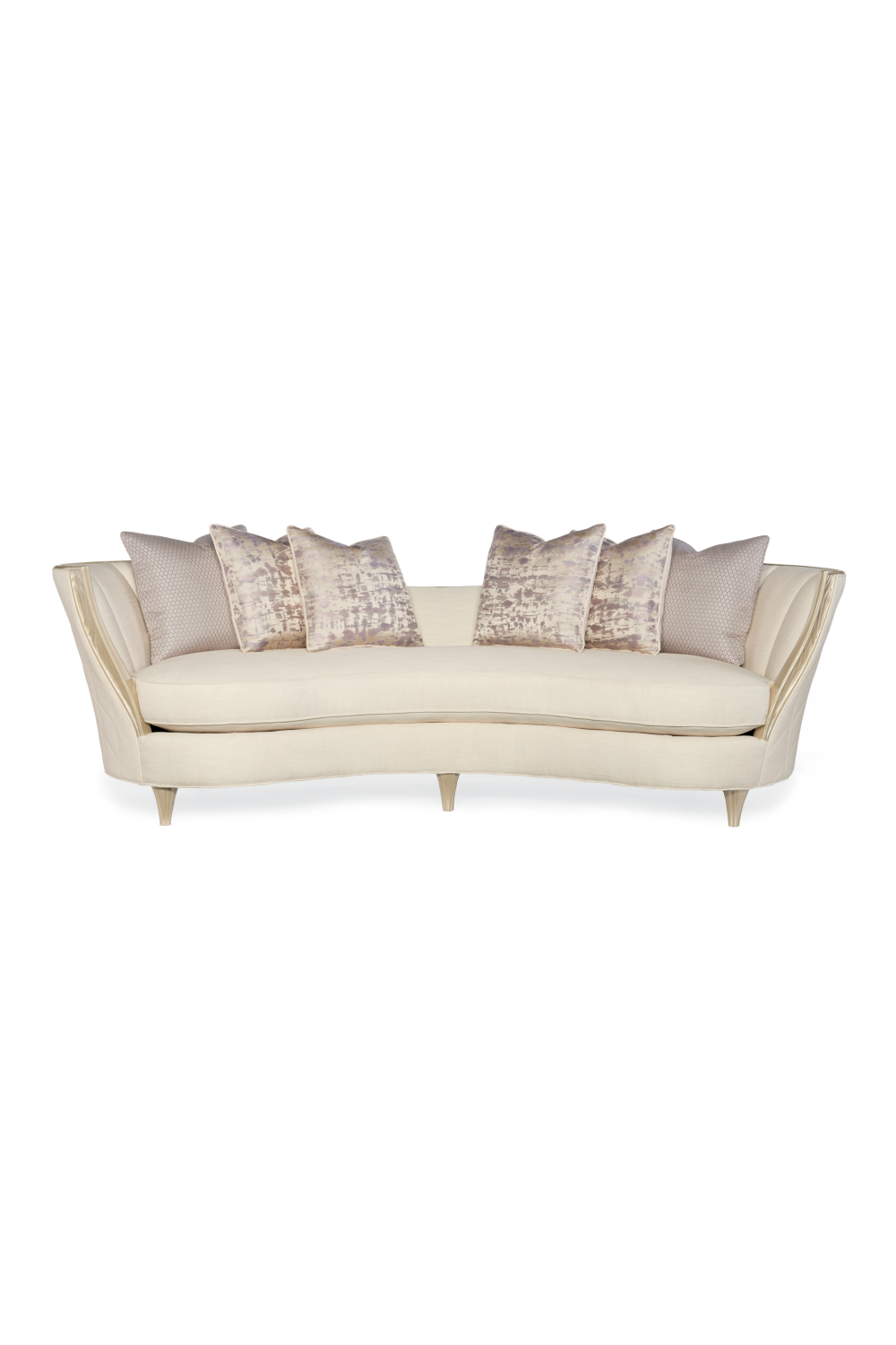 Cream Bouclé Modern Cabriole Sofa | Caracole Adela | Caracole.eu.com