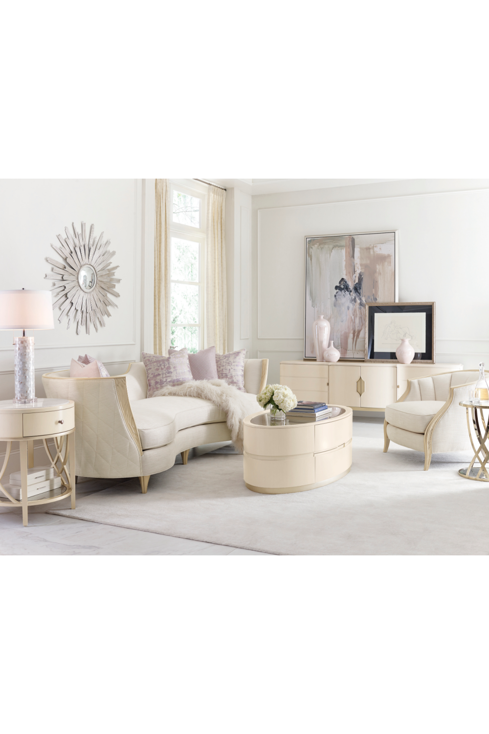 Cream Bouclé Lounge Chair | Caracole Adela | Caracole.eu.com