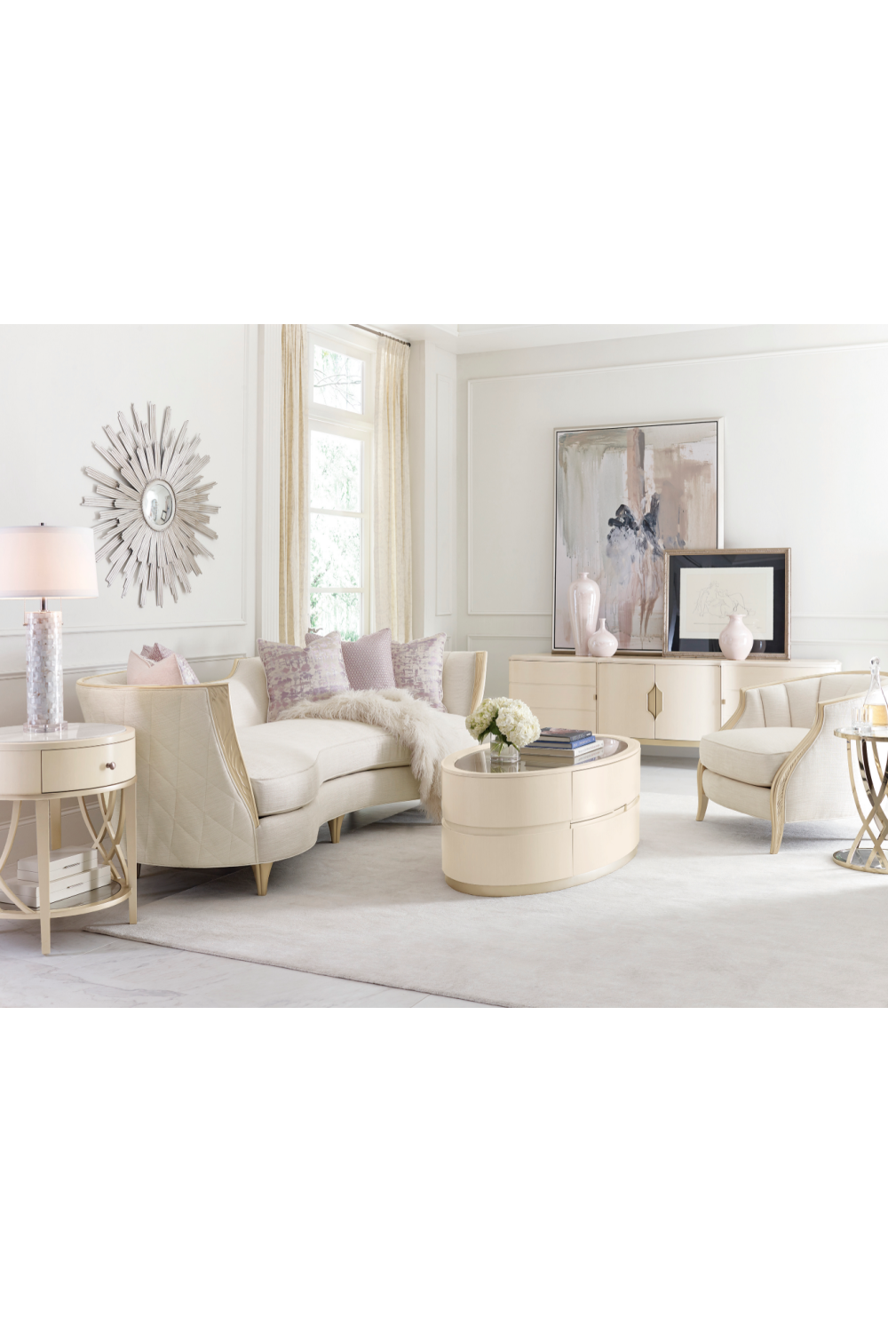 Oval White Cocktail Table | Caracole Adela | Caracole.eu.com