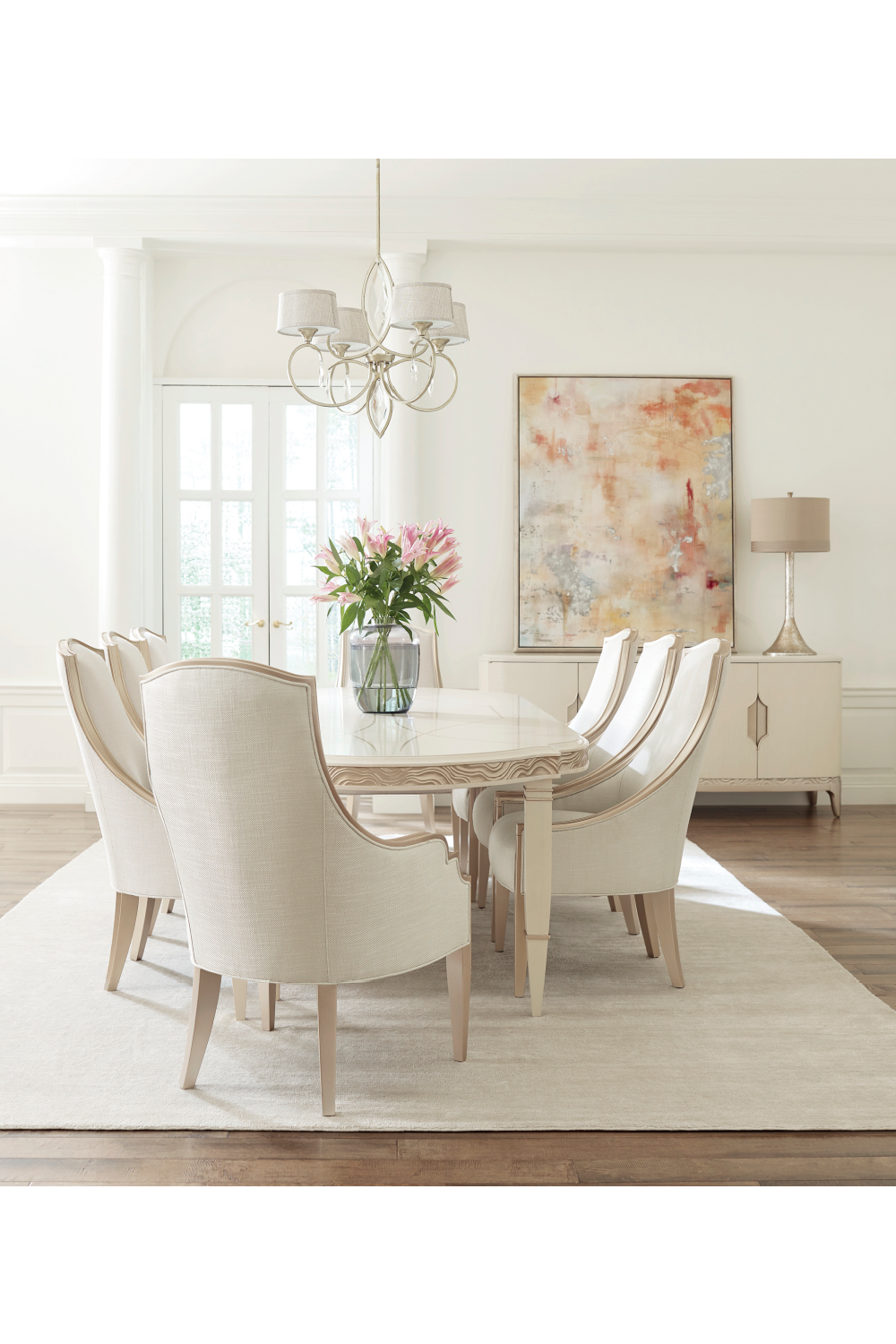 Cream Boucle Side Chair | Caracole Adela