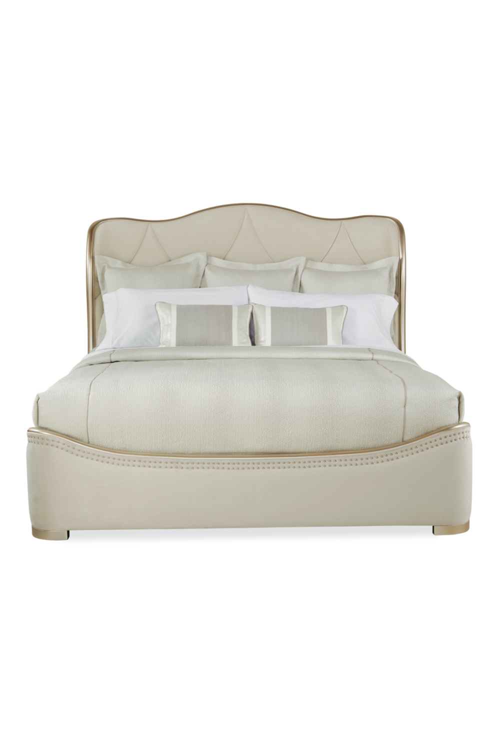 Cream Velvet Tufted Bed | Caracole Adela | Caracole.eu.com