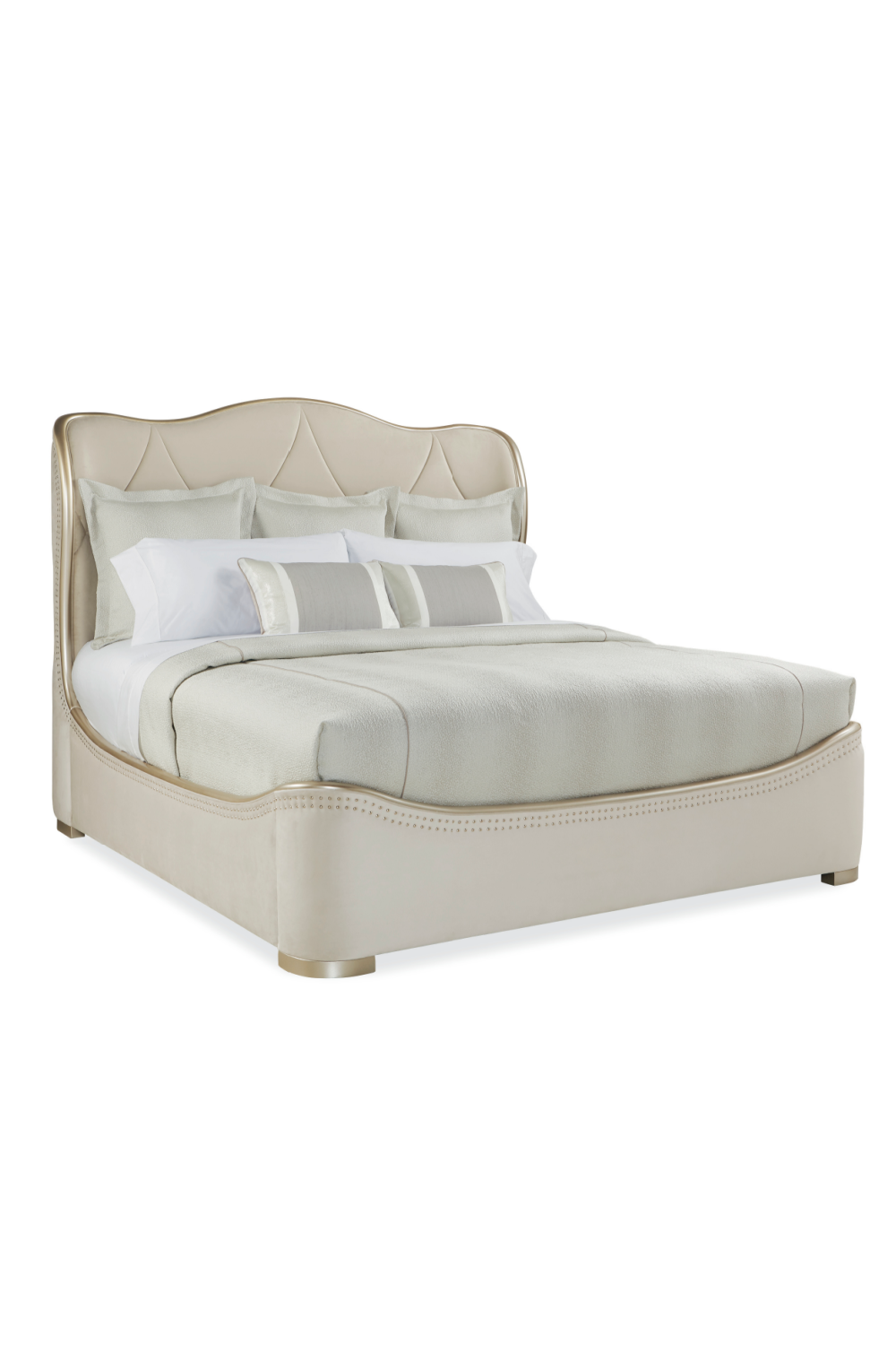 Cream Velvet Tufted Bed | Caracole Adela | Caracole.eu.com