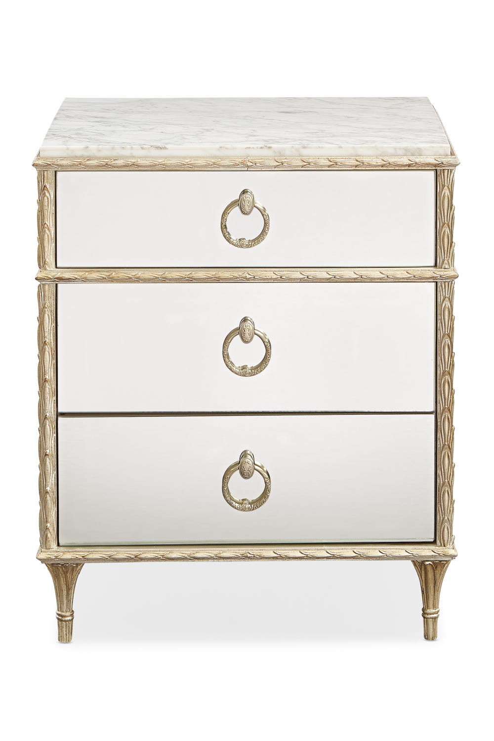 Mirrored Vintage Style Nightstand | Caracole Fontainebleau | Caracole.eu.com