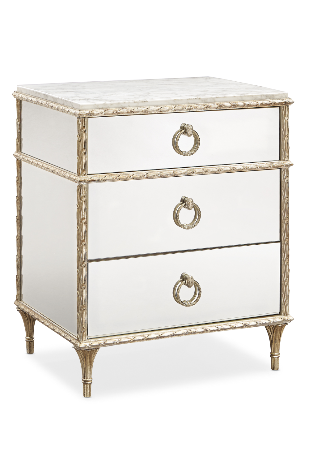 Mirrored Vintage Style Nightstand | Caracole Fontainebleau | Caracole.eu.com