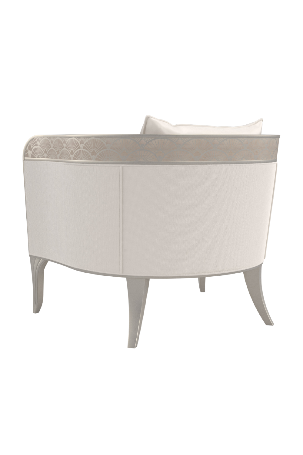 Fan Motif Cream Barrel Chair | Caracole Lillian | Caracole.eu.com