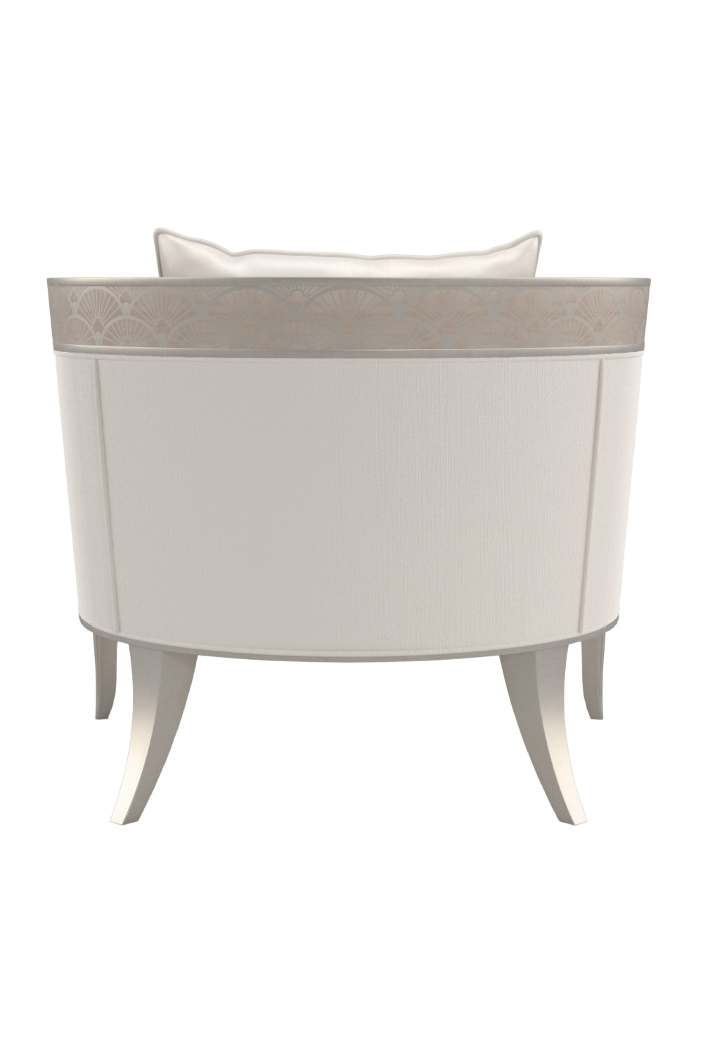 Fan Motif Cream Barrel Chair | Caracole Lillian | Caracole.eu.com