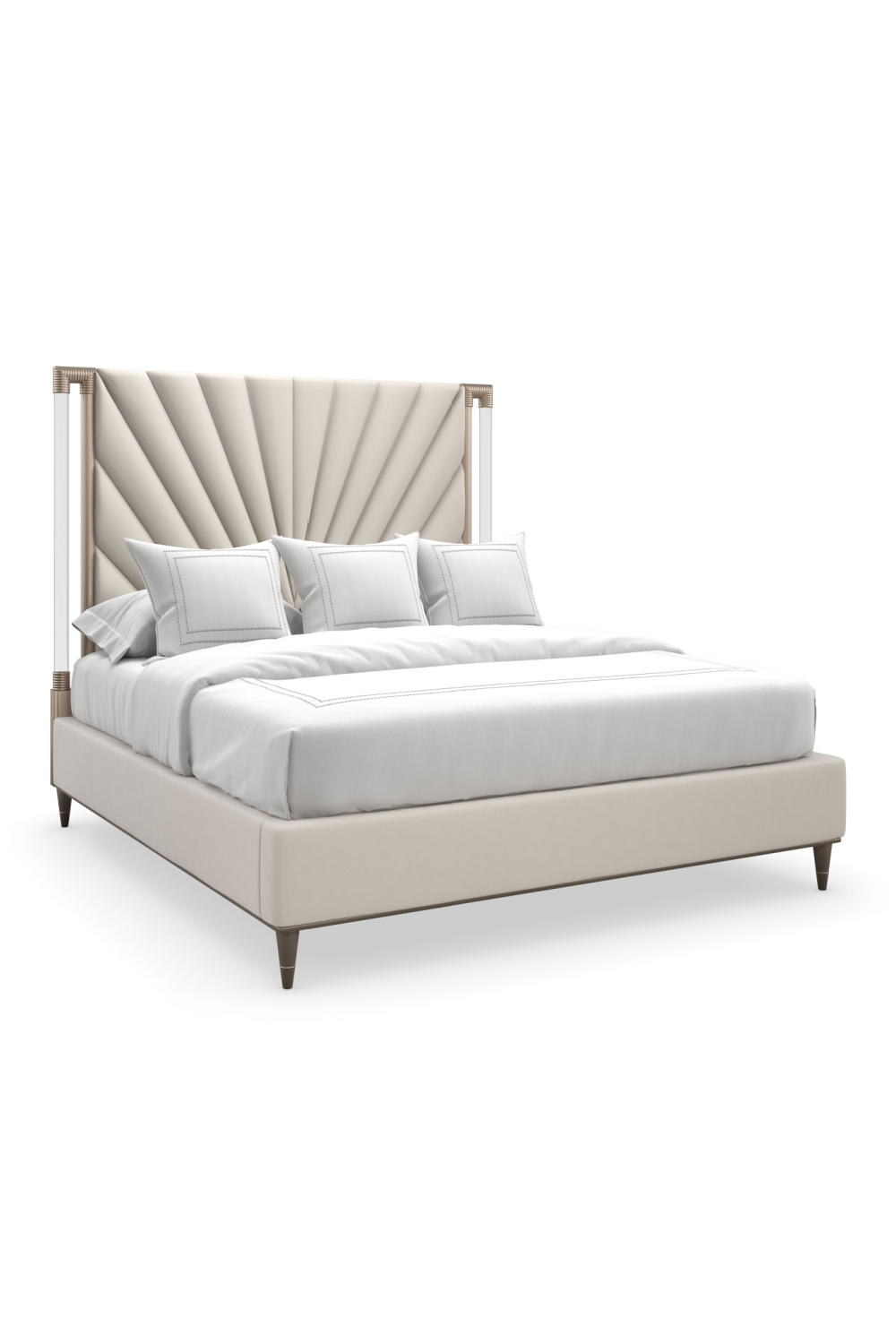 Taupe Tailored Bed | Caracole Valentina | Caracole.eu.com