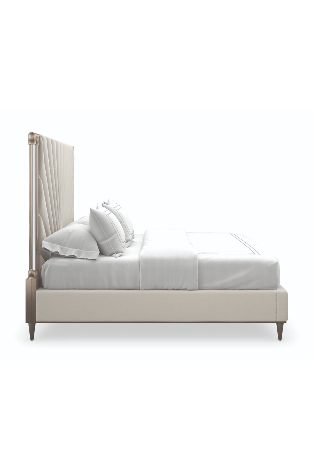 Taupe Tailored Bed | Caracole Valentina | Caracole.eu.com