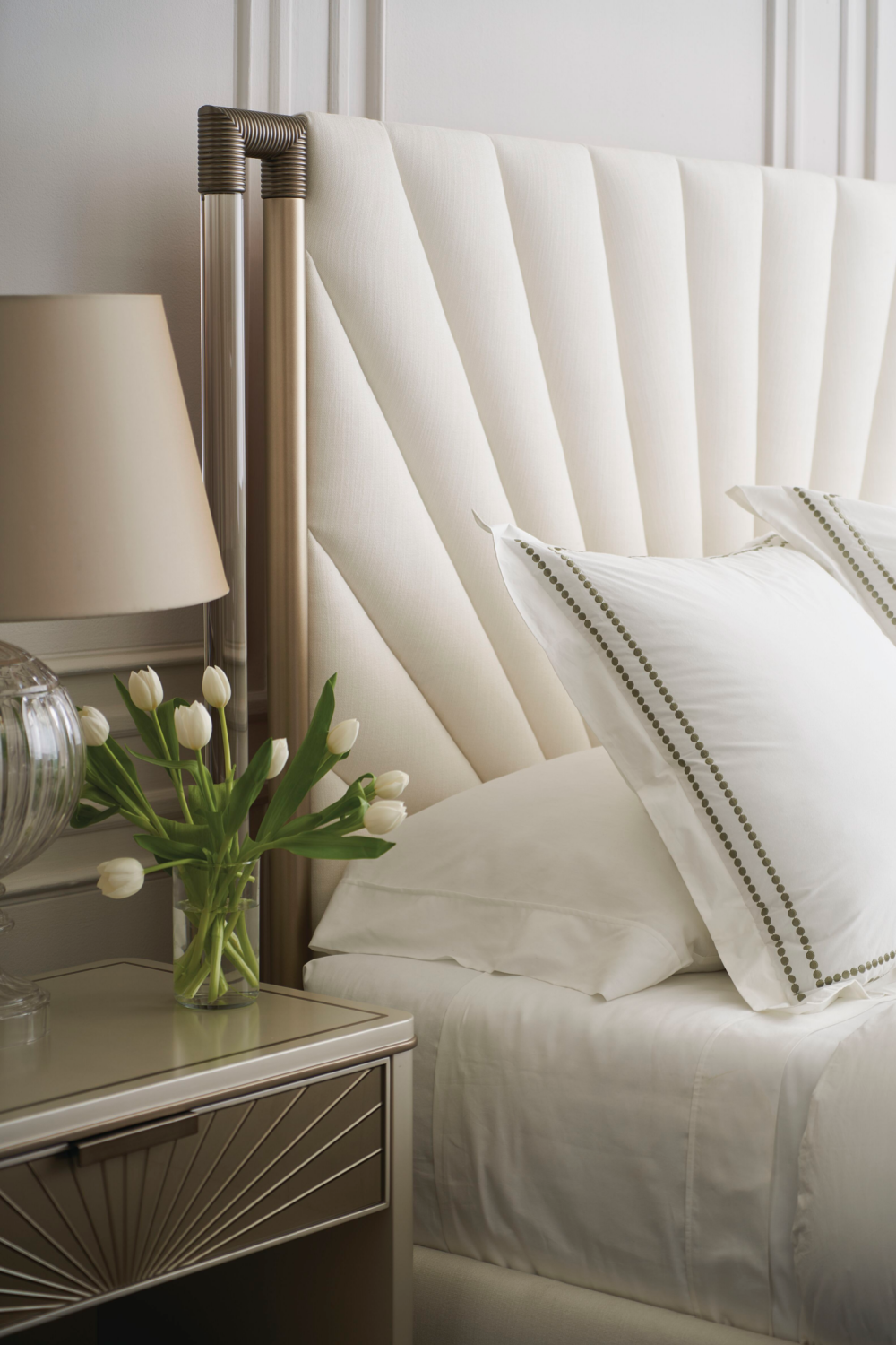 Taupe Tailored Bed | Caracole Valentina