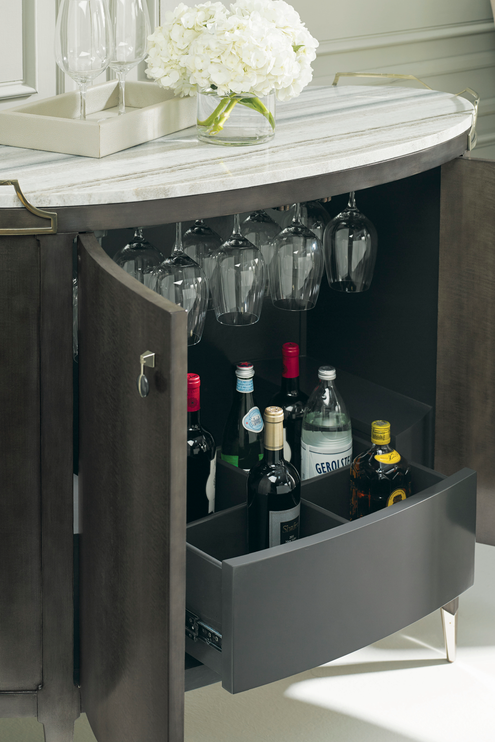 Oval Modern Bar Cabinet | Caracole Mix-ology | Caracole.eu.com
