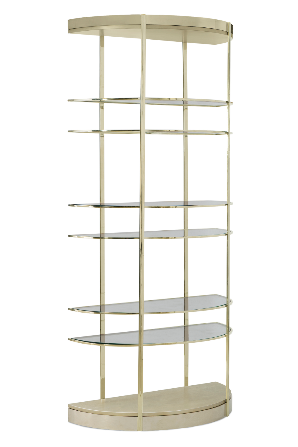 Half-Moon Gold Shelving Unit | Caracole Up Up And Away | Caracole.eu.com