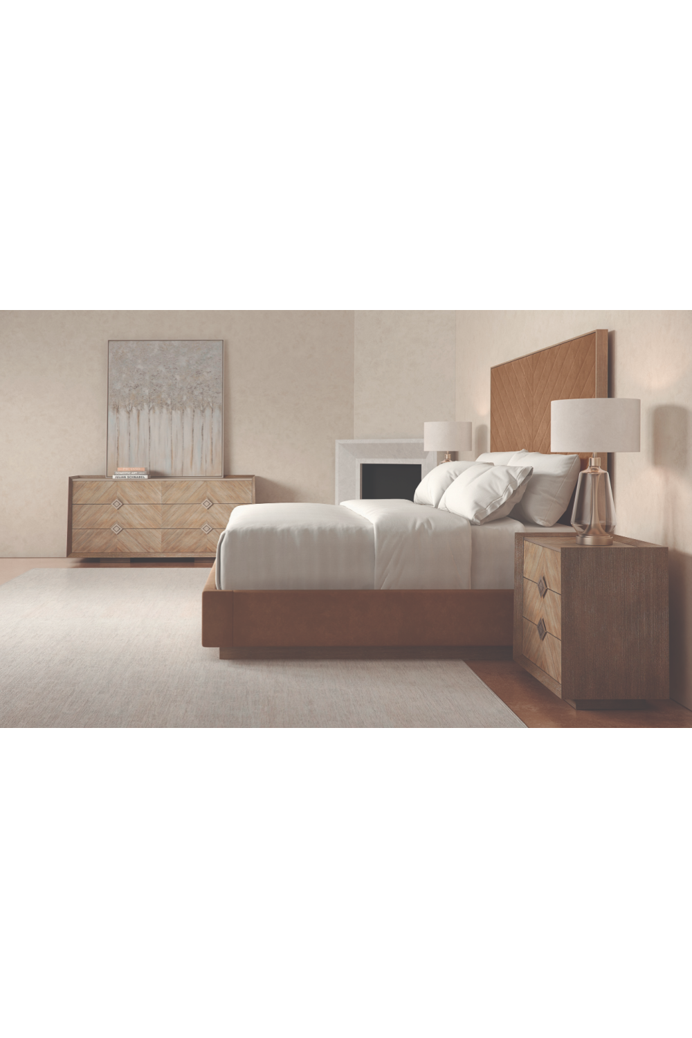 Chevron Patterned Nightstand | Caracole Crossed Purposes | Caracole.eu.com