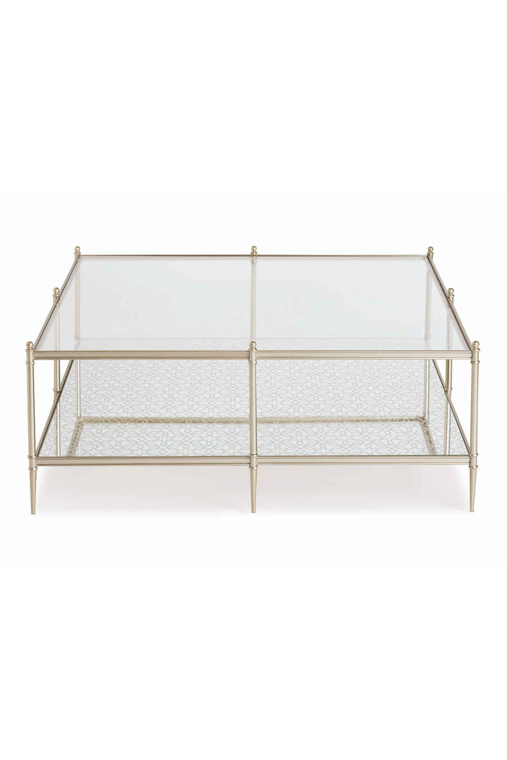 Metal Framed Glass Cocktail Table | Caracole Perfectly Square | Caracole.eu.com