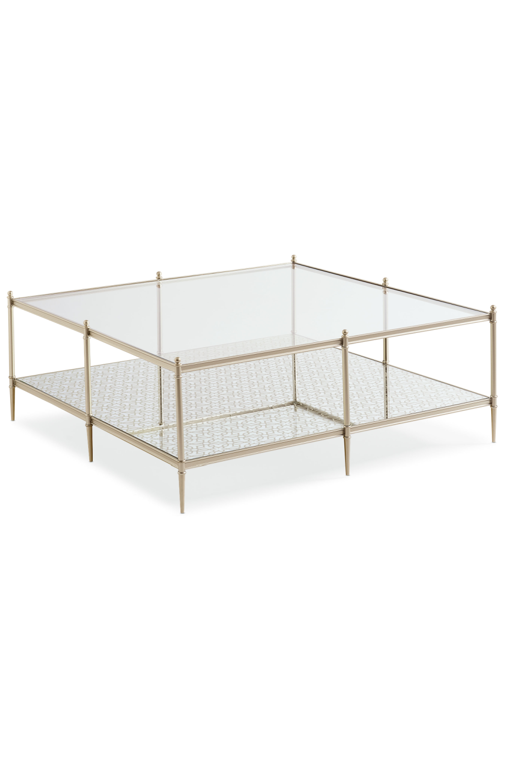 Metal Framed Glass Cocktail Table | Caracole Perfectly Square | Caracole.eu.com