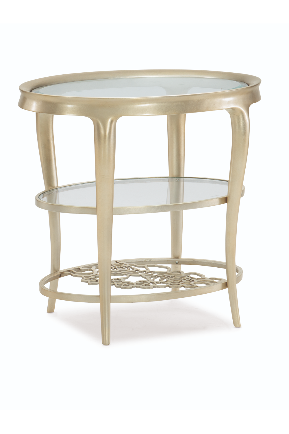Oval Glass Top Side Table | Caracole Wild Flower | Caracole.eu.com