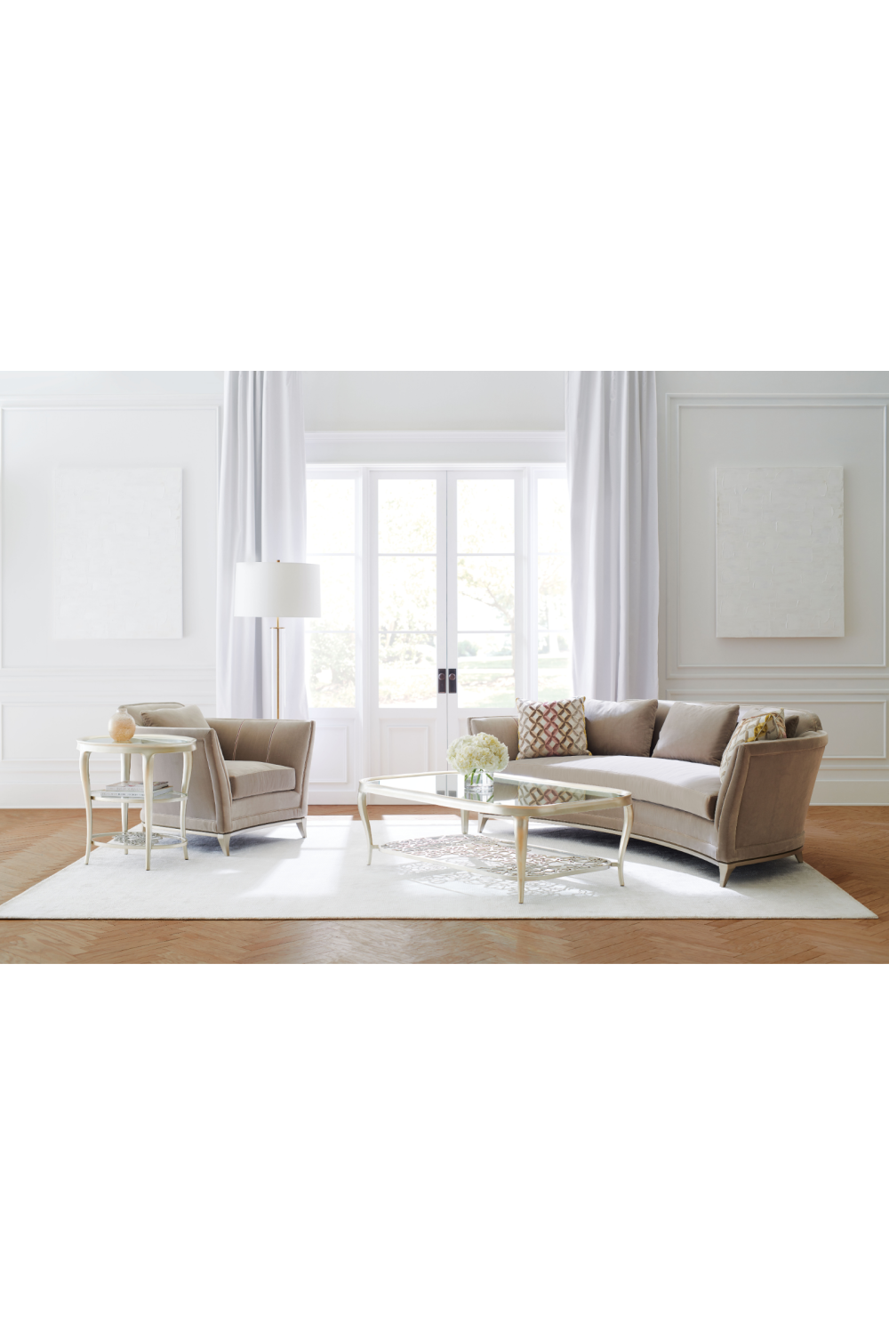 Oval Glass Top Side Table | Caracole Wild Flower | Caracole.eu.com