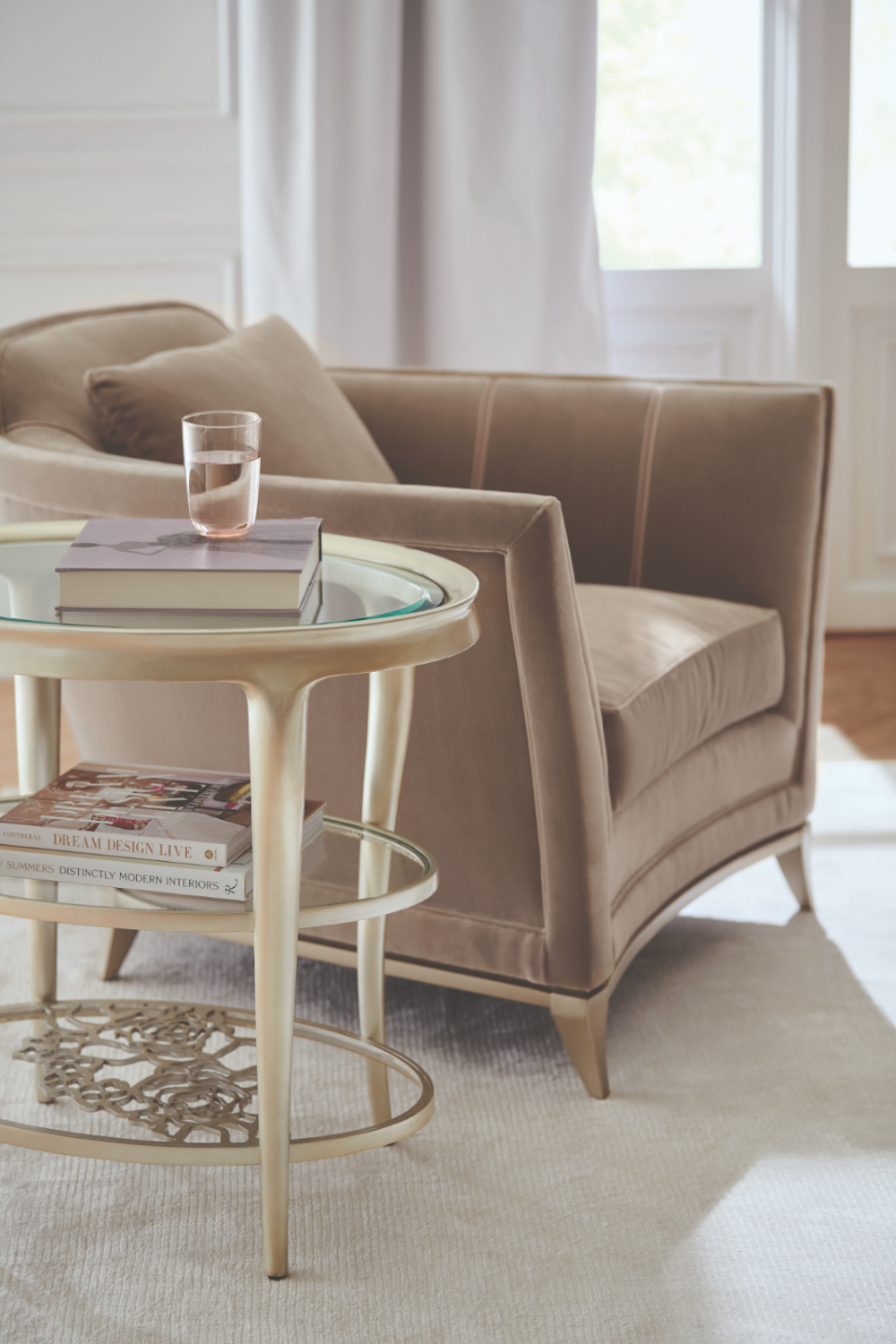 Oval Glass Top Side Table | Caracole Wild Flower | Caracole.eu.com