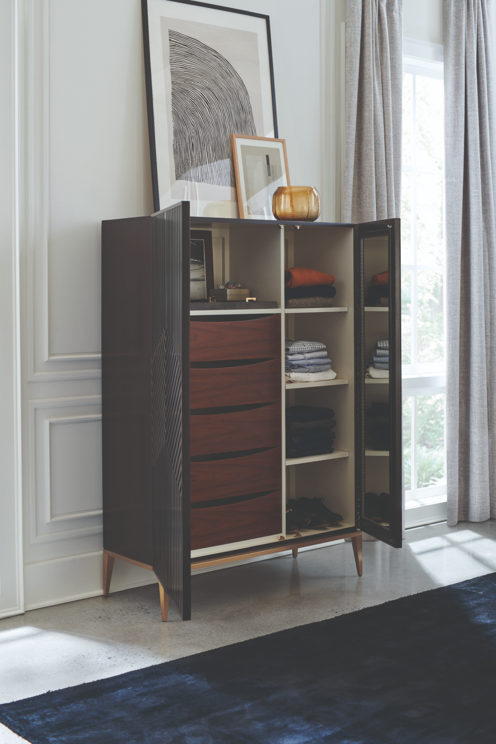 Dark Brown Graphic Cabinet | Caracole Out of Line | Caracole.eu.com