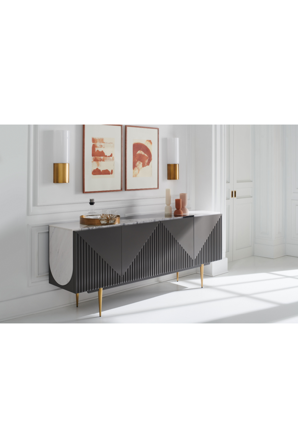 Slatted Modern Sideboard | Caracole Over The Edge | Caracole.eu.com
