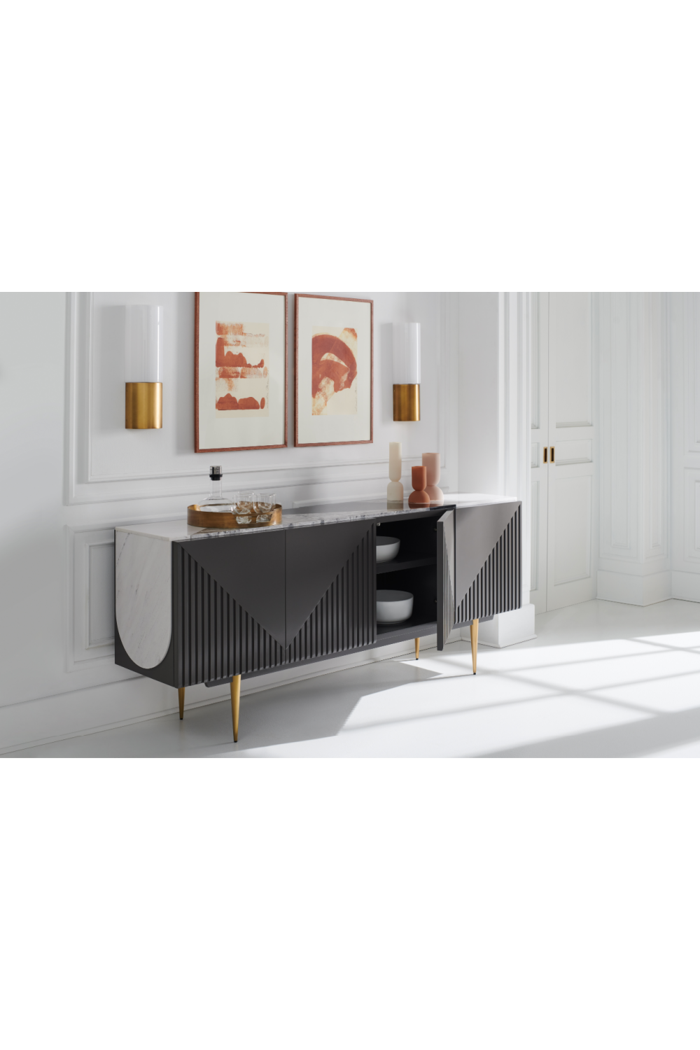 Slatted Modern Sideboard | Caracole Over The Edge | Caracole.eu.com