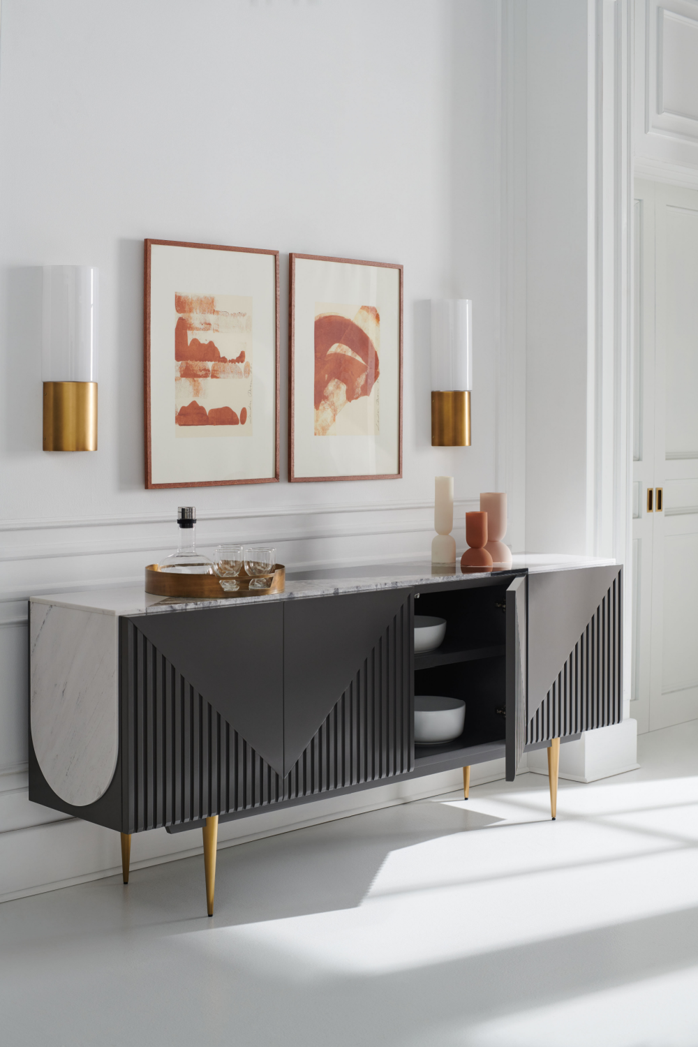 Slatted Modern Sideboard | Caracole Over The Edge | Caracole.eu.com