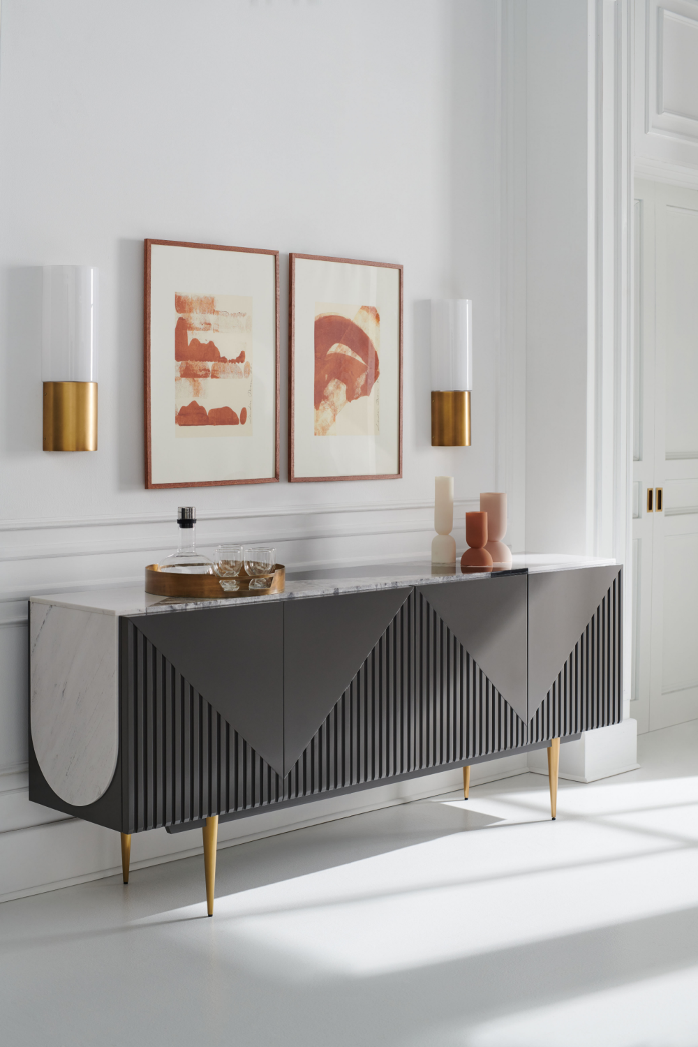 Slatted Modern Sideboard | Caracole Over The Edge | Caracole.eu.com