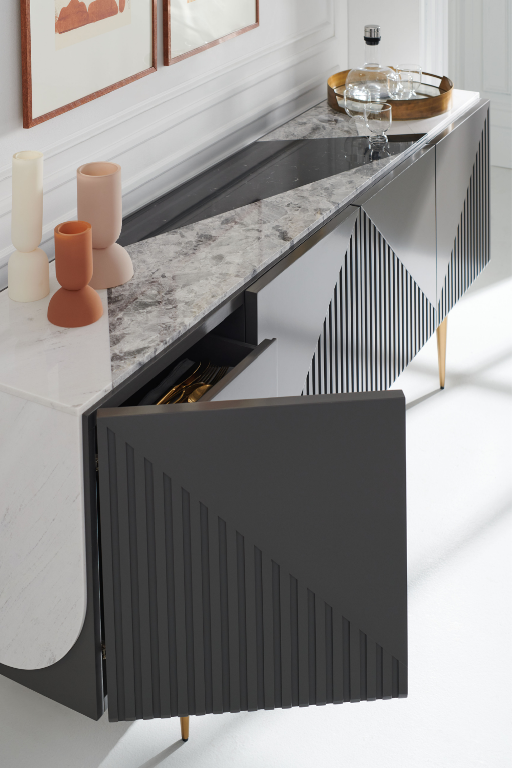Slatted Modern Sideboard | Caracole Over The Edge | Caracole.eu.com