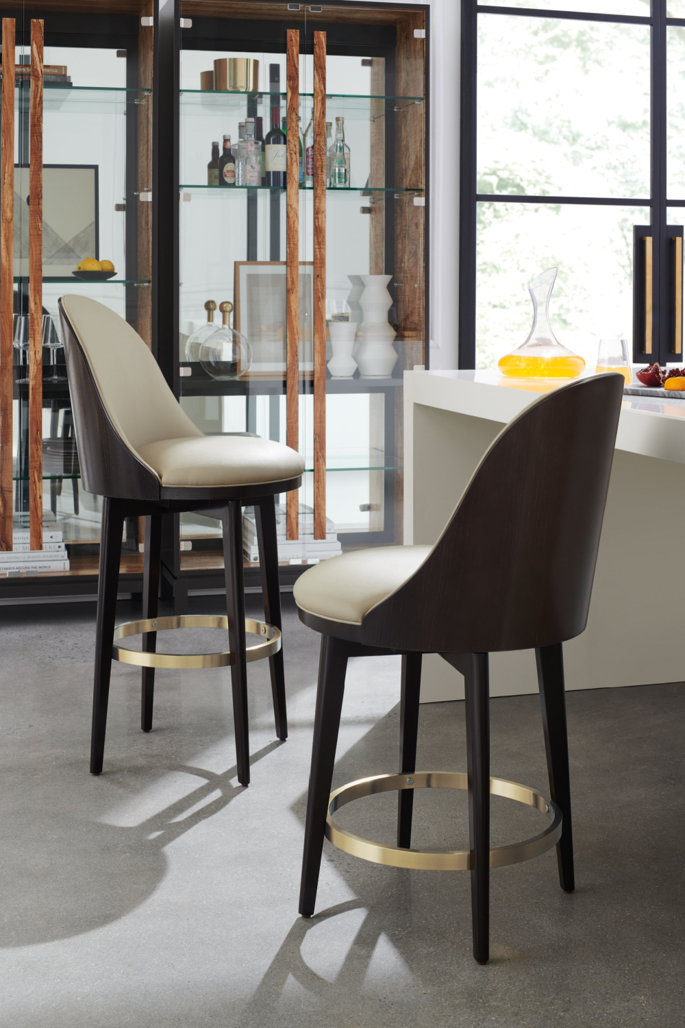 Vegan Leather Counter Stool | Caracole Another Round | Caracole.eu.com