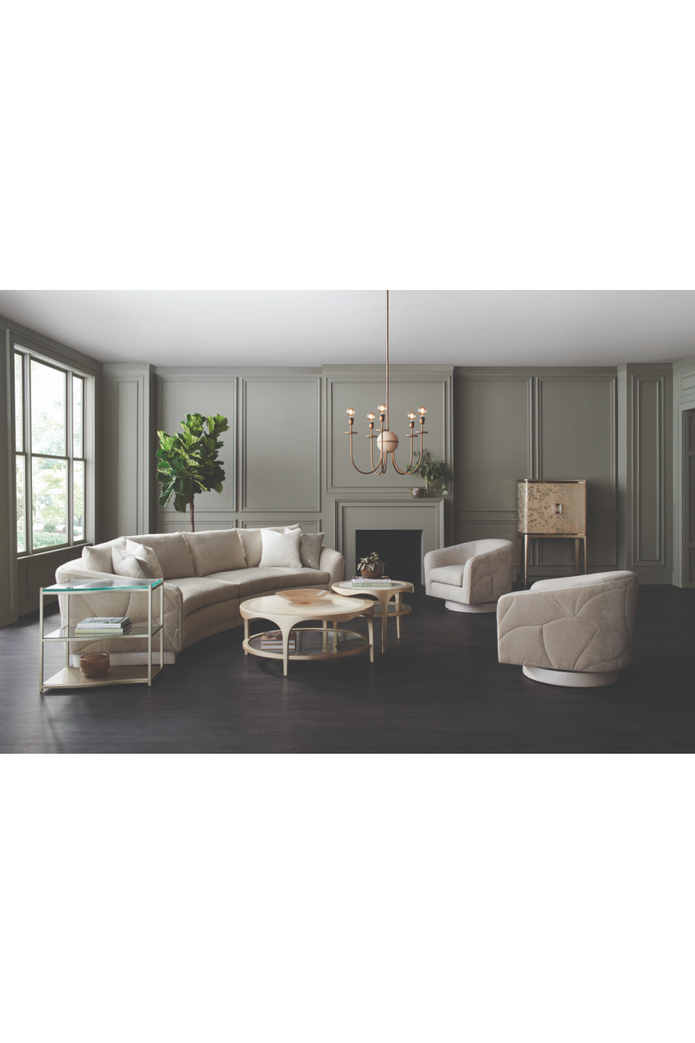 Round Metallic Accent Table | Caracole Up And Over | Caracole.eu.com