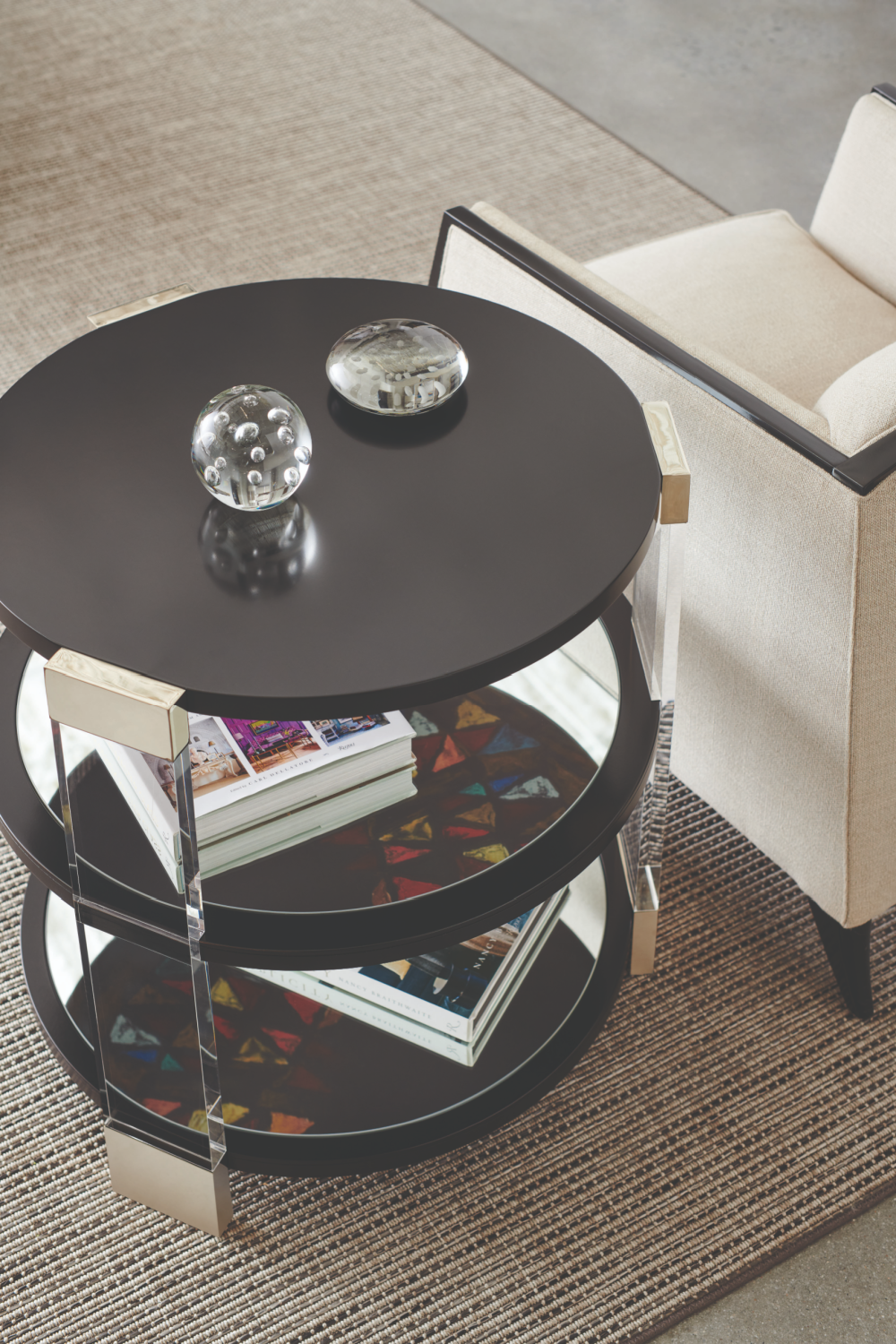 Round Mirrored Side Table | Caracole Go Around It | Caracole.eu.com