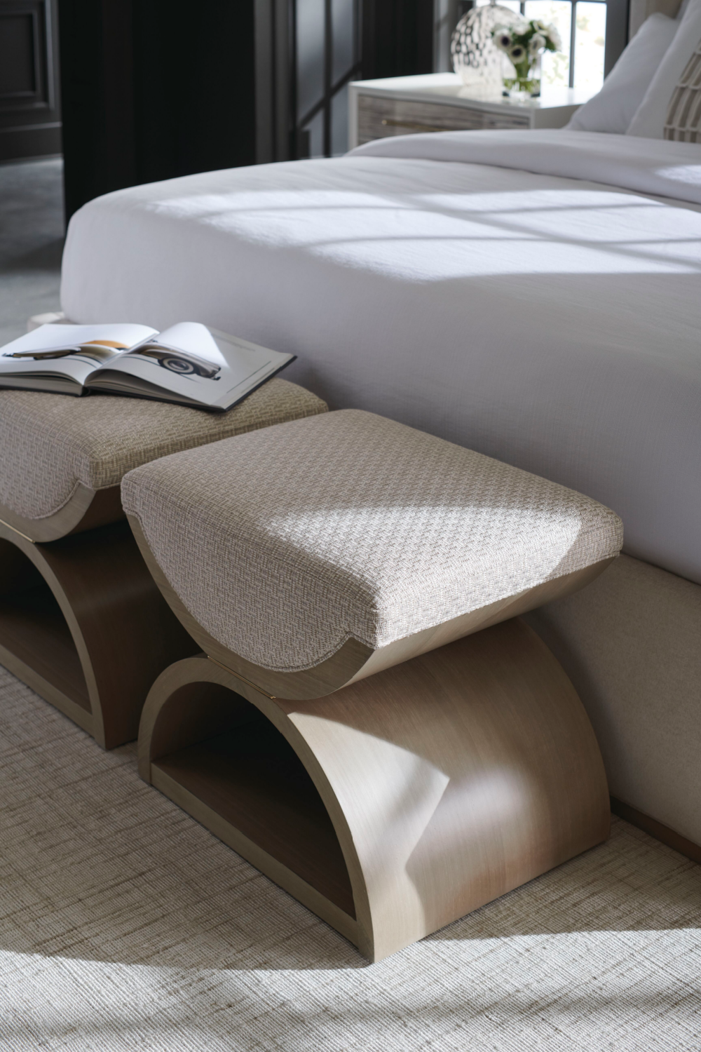 Wooden Crescent Ottoman | Caracole Open Enrollment | Caracole.eu.com