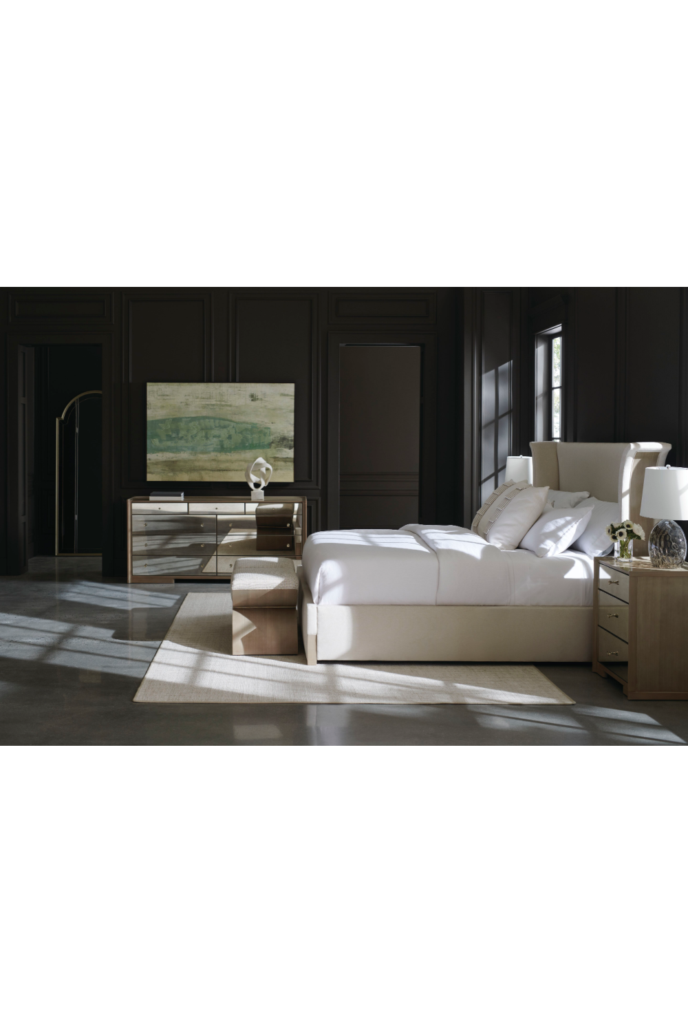 Light Gray Modern Bed | Caracole Beauty Sleep | Caracole.eu.com