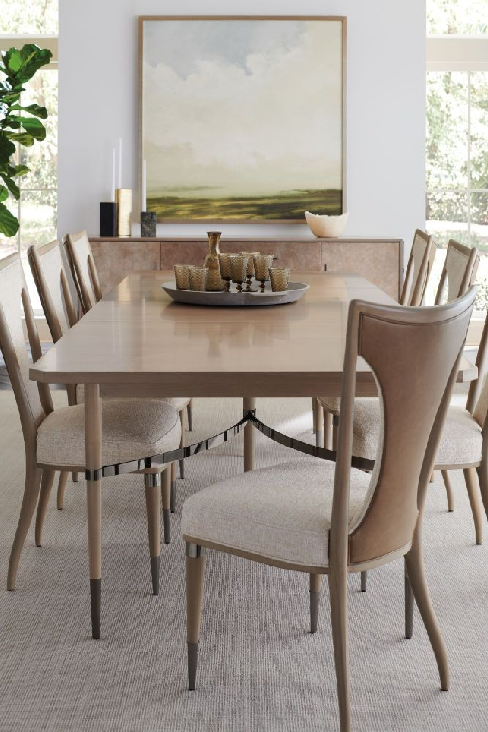 Beige Extendable Dining Table | Caracole Here to Accommodate | Woodfurniture.com