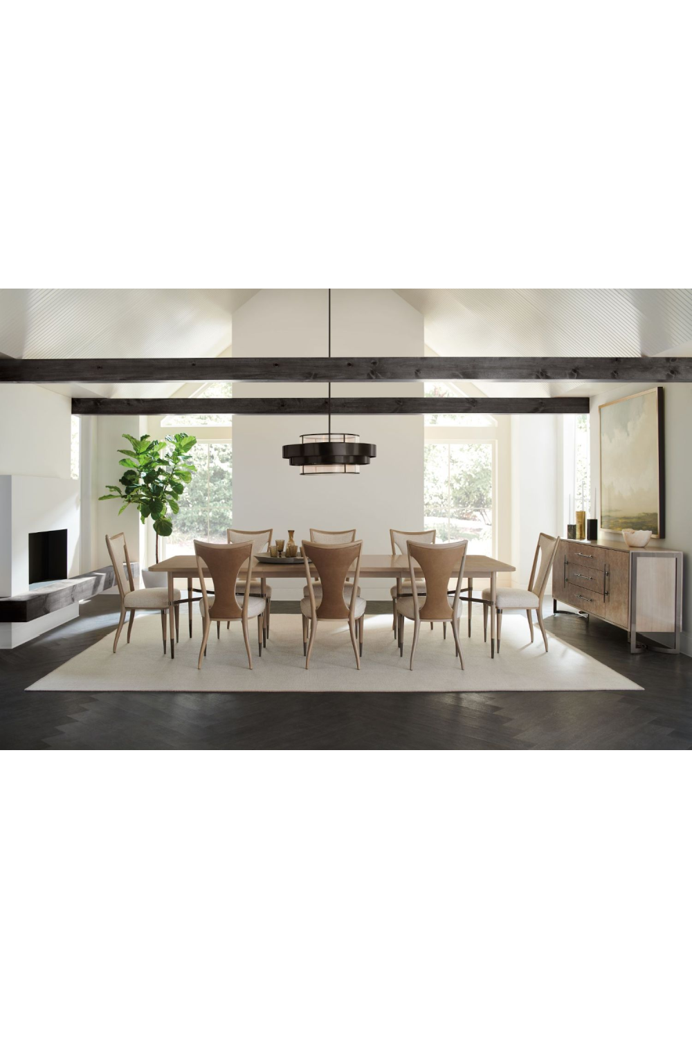 Beige Extendable Dining Table | Caracole Here to Accommodate | Woodfurniture.com