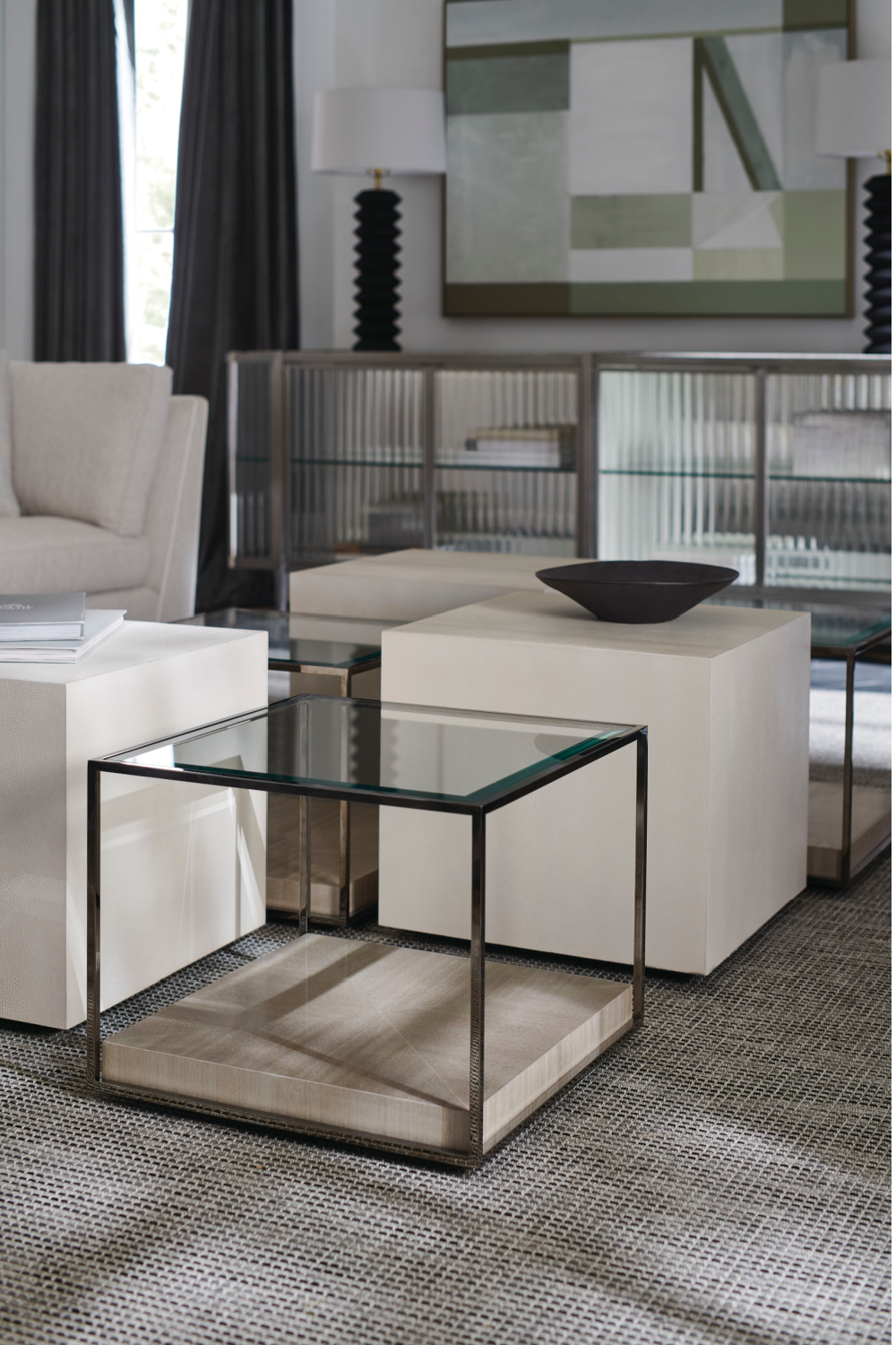 Shagreen Cube Cocktail Table | Caracole Solid Ground | Caracole.eu.com