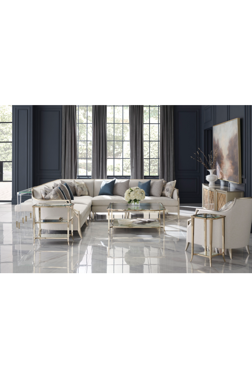 Gold Three-Tiered End Table | Caracole Third Times A Charm | Caracole.eu.com