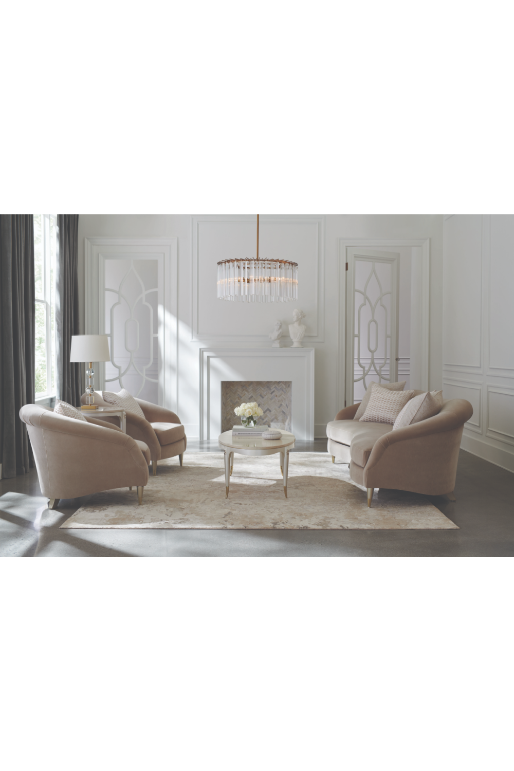 Cream Round Modern Side Table | Caracole Matched Up | Caracole.eu.com