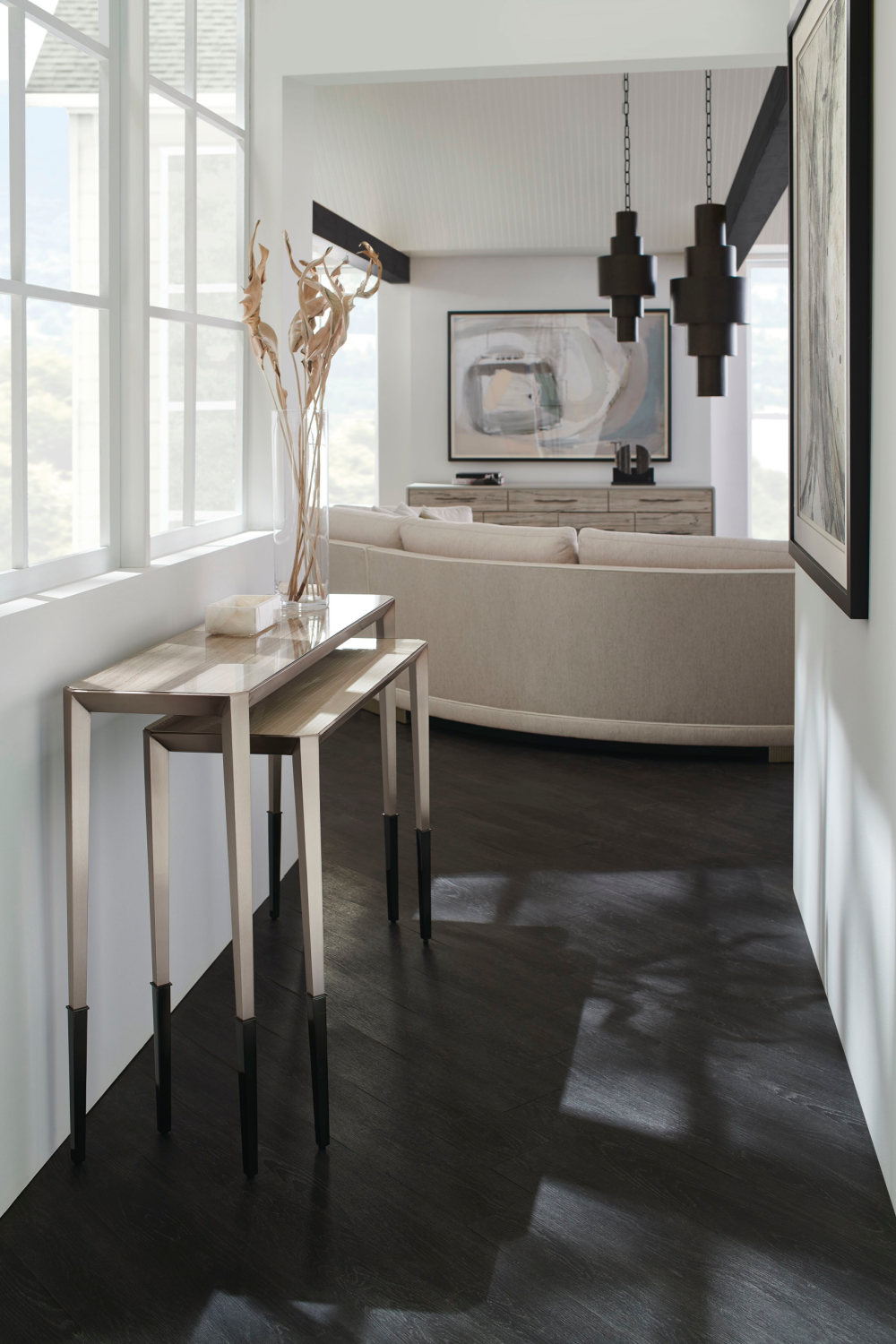 Silver Travertine Console Table | Caracole Perfect Together | Caracole.eu.com