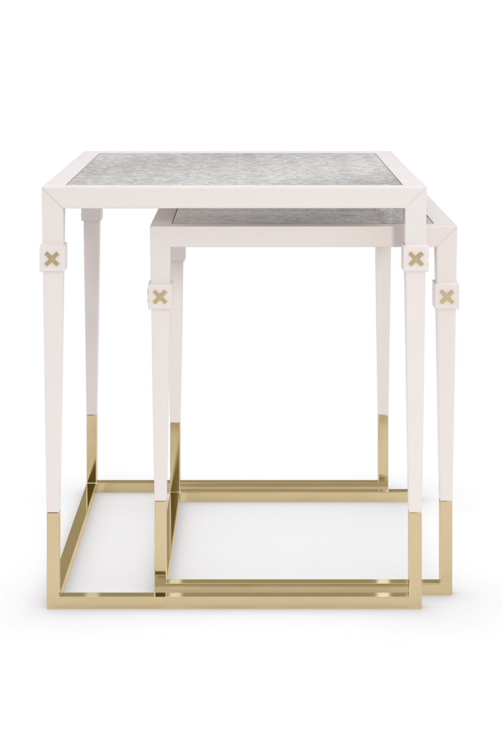 Pearl White Nesting Side Tables (2) | Caracole Better Together | Caracole.eu.com