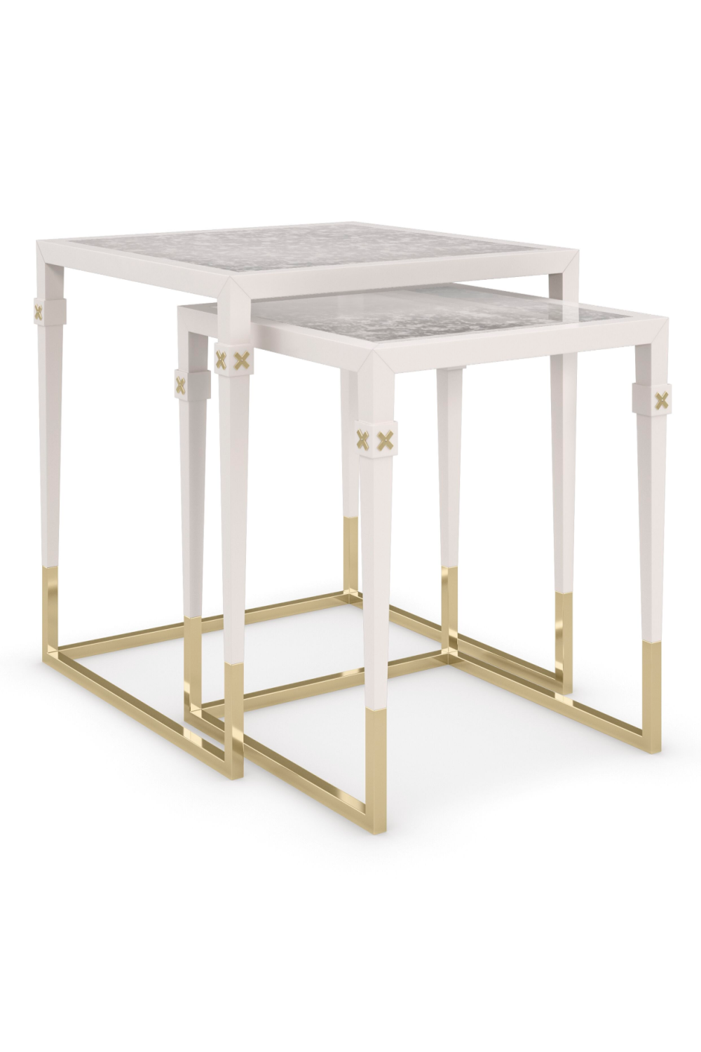 Pearl White Nesting Side Tables (2) | Caracole Better Together | Caracole.eu.com