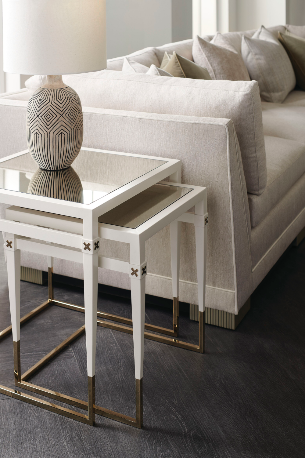 Pearl White Nesting Side Tables (2) | Caracole Better Together | Caracole.eu.com