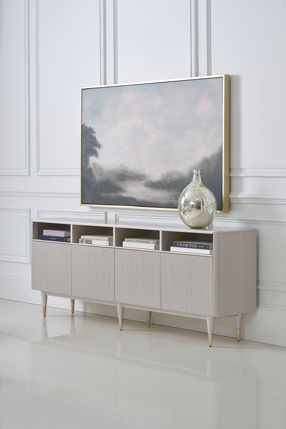 Taupe Reeded TV Cabinet | Caracole Love Lines | Caracole.EU.com
