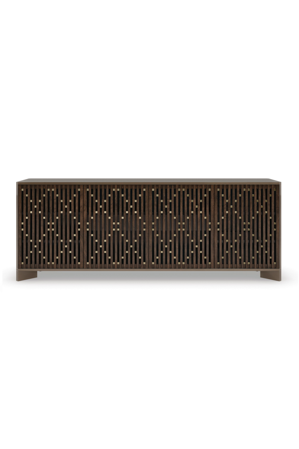Slatted Wood Media Console | Caracole Diamond In The Rough | Caracole.eu.com
