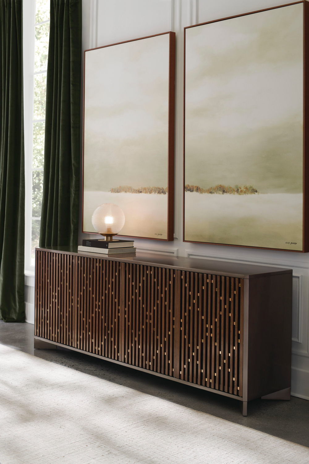 Slatted Wood Media Console | Caracole Diamond In The Rough | Caracole.eu.com